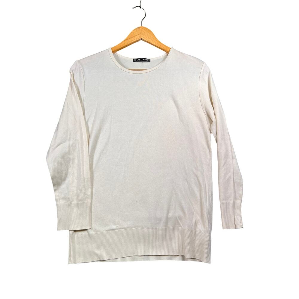 Polo Ralph Lauren Men’s M or S cream Long Sleeve Crewneck Cotton Pullover